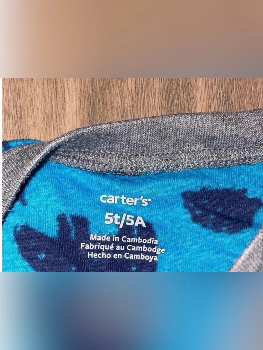 Carter's Bright Blue Animal Print Fleece Footie